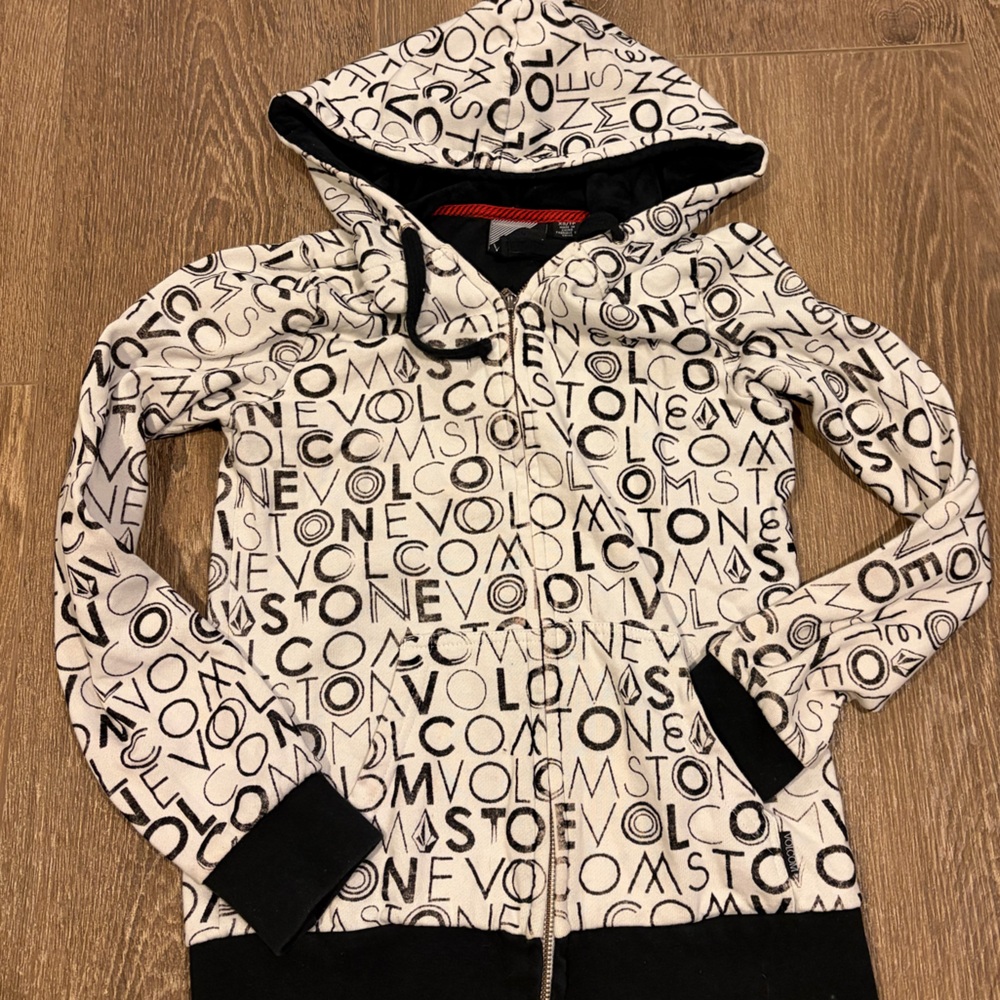 Volcom White Fleece Pullover